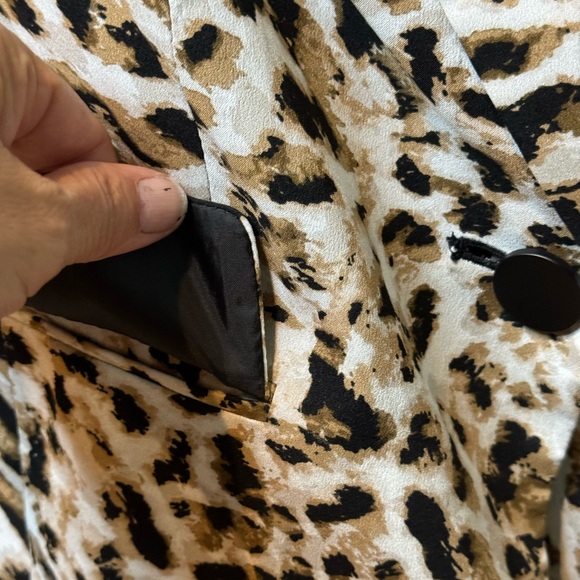 jacket, Calvin Klein leopard animal pattern lined 14W faux pockets office casual - Picture 4 of 9